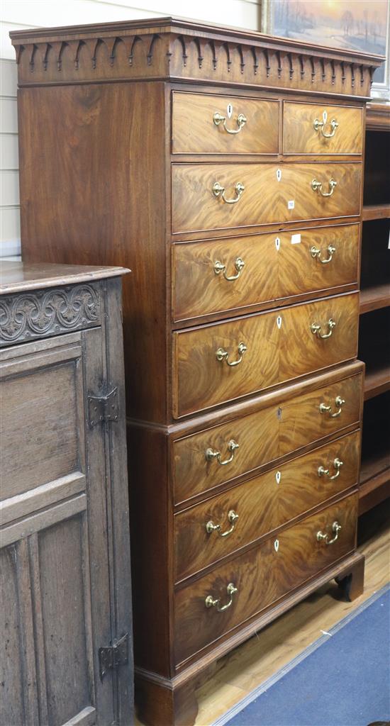 A George III mahogany tallboy, H.187cm